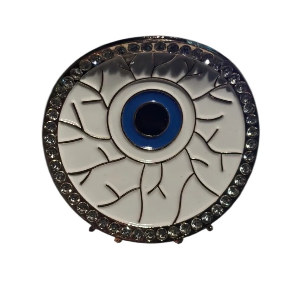 Piper K - 'BOO' Metal & Enamel Eyeball w/ Rhinestone Hair Clip
